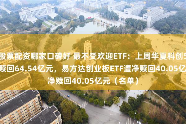 股票配资哪家口碑好 最不受欢迎ETF：上周华夏科创50ETF遭净赎回64.54亿元，易方达创业板ETF遭净赎回40.05亿元（名单）